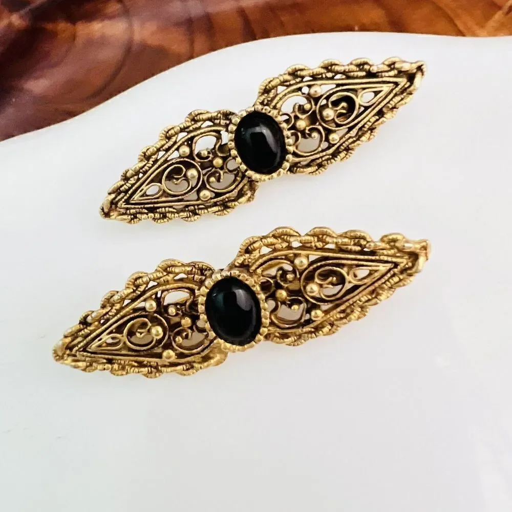 Vintage Brooch Victorian Revival Gold Tone 2